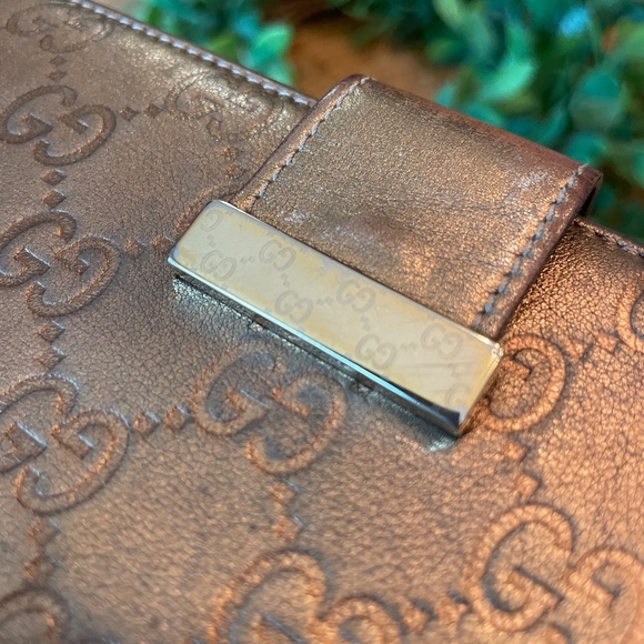Gucci Wallet Authentic Metallic Gold Long Wallet - Picture 6 of 15